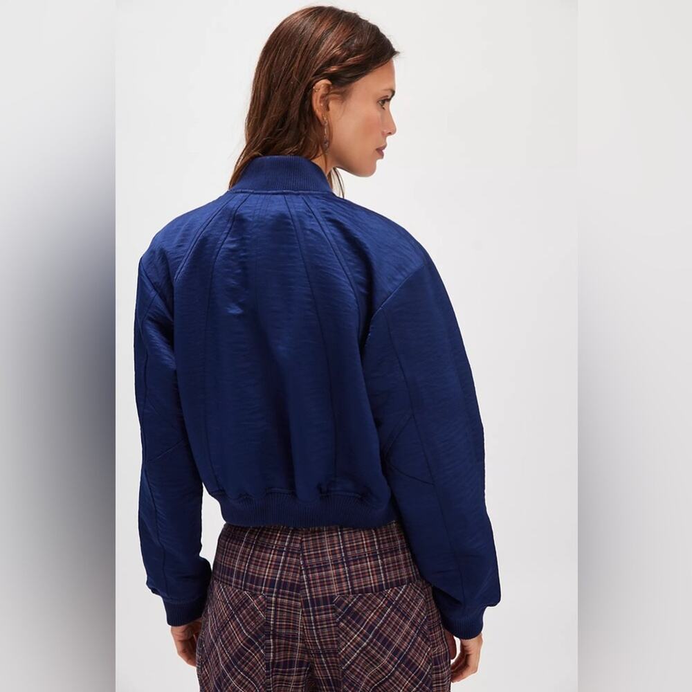 Free People Ellie Satin Bomber Jacket - Picture 3 of 7